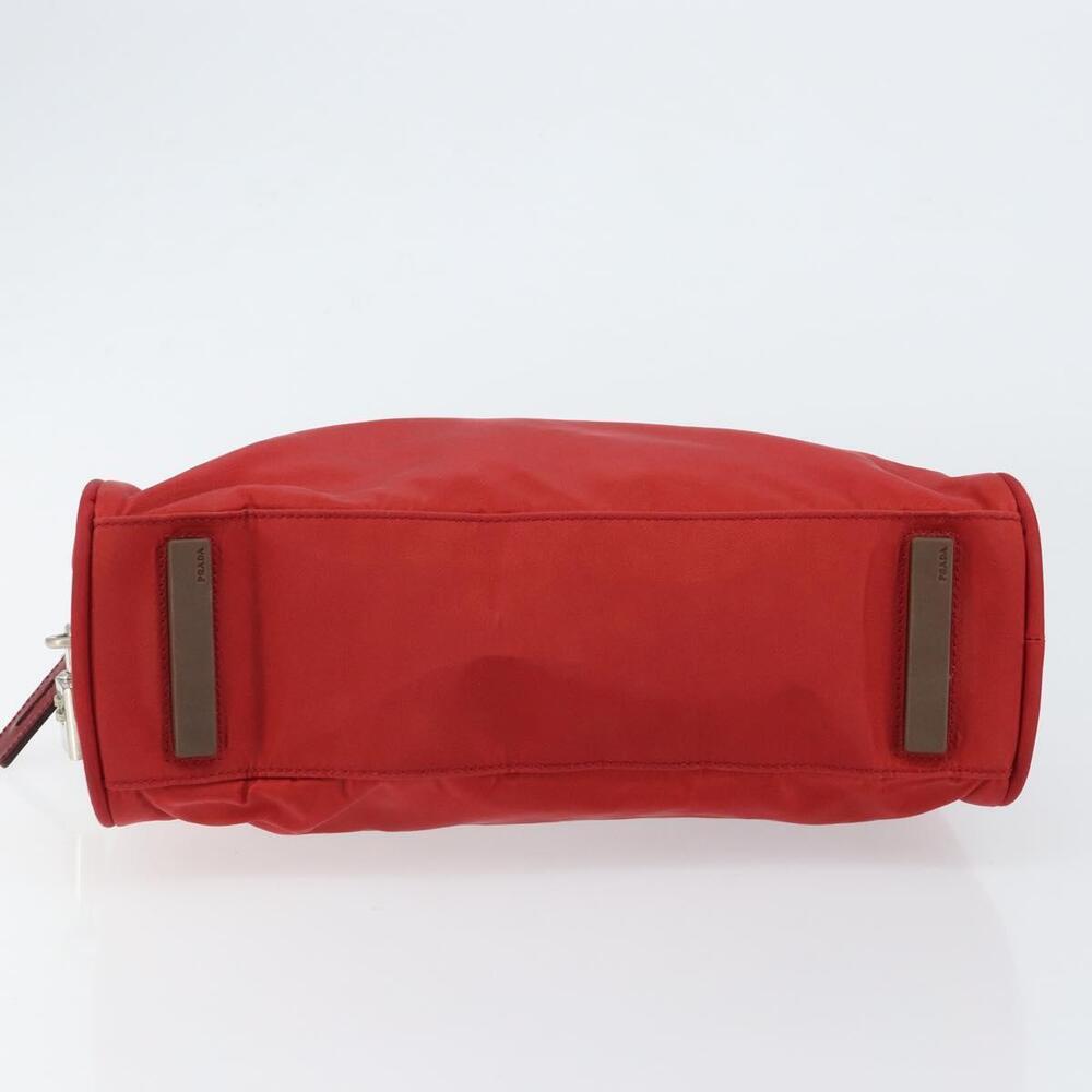 PRADA Hand Bag Nylon Red Silver Auth ep11558 - Picture 5 of 16